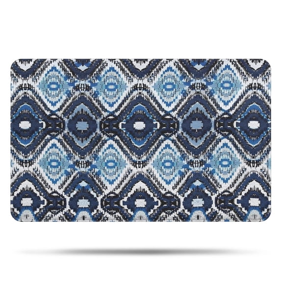 Blue Geometric Pattern Bathroom Rugs Mat,Non Slip Microfiber Bathroom Rug,Rubber Backing,Soft Bathroom Mats for Bathroom Floor,Tub and Shower,20x32in(50x80cm)
