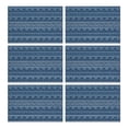 thumbnail image 1 of Blue Geometric Pattern with Elephants Summer Placemats Table Placemats Set Of 6-Linen Kitchen Washable Placemats Table Mats 11.8"x17.7" Non-Slip Heat Resistant, 1 of 5