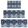 thumbnail image 1 of Blue Geometric Pattern Kitchen Rugs Sets Of 3,Kitchen Runner Rugs Non Skid Washable,Decorative Kitchen Floor Mats for Kitchen,Sink,Laundry,17"x30"+ 17"x47" + 17"x59", 1 of 6