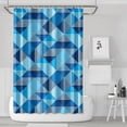 thumbnail image 1 of Blue Geometric Pattern Shower Curtain 72"x72" ,Bathroom Decorative Shower Curtains Set with 12 Hooks,Modern Waterproof Washable Shower Curtain, 1 of 6