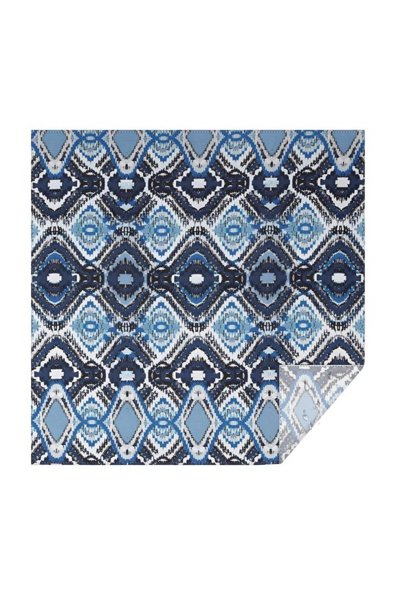 Blue Geometric Pattern Square Tablecloth,Waterproof Square Table Cover,Wipeable Spillproof Washable Table Cover for Home Kitchen Party Decor 42"X42"(107x107cm)