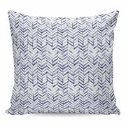 Blue Geometric Pillow Covers 16x16 Inch Decorative Throw Pillow Cover, Watercolor Chevron Abstract Sofa Pillowcases Accent Cushion Case Home Decor Bedroom Living Room