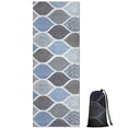 thumbnail image 1 of Blue Geometric Quatrefoil Pattern Hot Yoga Mat Towel Non Slip for Hot Yoga - Quick-Drying Yoga Mat Cover with 4 Corner Pockets with Travel Bag - Hot Yoga Towel Non Slip 70"x26", 1 of 6