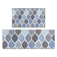 thumbnail image 1 of Blue Geometric Quatrefoil Pattern Kitchen Rugs Sets Of 2,Anti Fatigue Kitchen Mat Rugs Non Slip Washable,Decorative Kitchen Floor Mats for Kitchen,Sink,Laundry,17"x30"+17"x47", 1 of 7