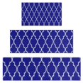 thumbnail image 1 of Blue Geometric Quatrefoil Pattern Kitchen Rugs Sets Of 3,Kitchen Runner Rugs Non Skid Washable,Decorative Kitchen Floor Mats for Kitchen,Sink,Laundry,17"x30"+ 17"x47" + 17"x59", 1 of 6