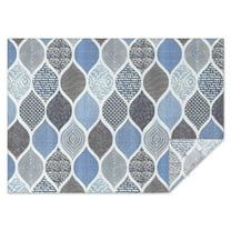 Blue Geometric Quatrefoil Pattern Rectangle Tablecloth 60"x84",Waterproof Polyester Rectangle Table Cloth, Wipeable Spillproof Polyester Tablecloth for Dining, Camping, Indoor and Outdoor