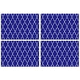 thumbnail image 1 of Blue Geometric Quatrefoil Pattern Summer Placemats Table Placemats Set Of 4-Linen Kitchen Washable Placemats Table Mats 11.8"x17.7" Non-Slip Heat Resistant, 1 of 6