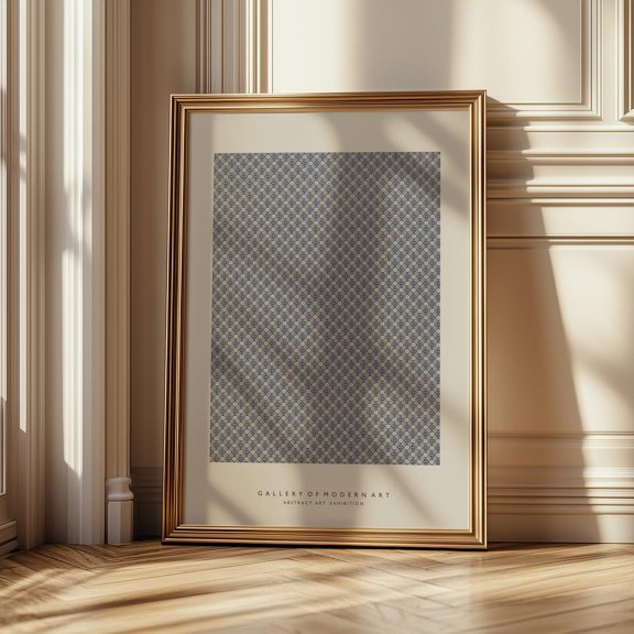Blue Geometric Repeating Pattern Wall Decor Unframed Paper Print