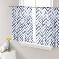 thumbnail image 1 of Blue Geometric Sheer Curtains 54 Inch Length 2 Panels for Living Room, Watercolor Chevron Abstract Voile Kitchen Curtain Set, Luxury Privacy Drapes Window Treatment for Bedroom, 1 of 7