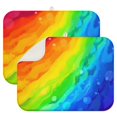 thumbnail image 1 of Rainbow Tie Dye Wave Pattern Dish Drying Mat for Kitchen 1 Pack, Ultra Absorbent Microfiber Dishes Drainer Mats,18"x24", 1 of 4