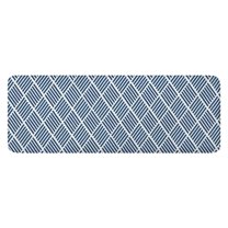 Blue Geometric Striped Pattern Kitchen Rug Mat,Kitchen Runner Rugs Non Skid Washable,Decorative Kitchen Floor Mats for Kitchen,Sink,Laundry,17"x47.2"