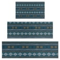 thumbnail image 1 of Blue Geometric Striped Pattern Kitchen Rugs Sets Of 3,Kitchen Runner Rugs Non Skid Washable,Decorative Kitchen Floor Mats for Kitchen,Sink,Laundry,17"x30"+ 17"x47" + 17"x59", 1 of 6