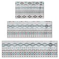 thumbnail image 1 of Blue Geometric and Striped Pattern Kitchen Rugs Sets Of 3,Kitchen Runner Rugs Non Skid Washable,Decorative Kitchen Floor Mats for Kitchen,Sink,Laundry,17"x30"+ 17"x47" + 17"x59", 1 of 6