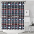 thumbnail image 1 of Blue Geometric and Striped Pattern Shower Curtain 72"x84" ,Bathroom Decorative Shower Curtains Set with 12 Hooks,Modern Waterproof Washable Shower Curtain, 1 of 6