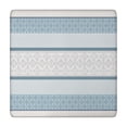 thumbnail image 1 of Blue Geometric Striped Pattern Square Fitted Tablecloth with Elastic Edge,Square Table Cover,Washable Elastic Table Cover for Home Kitchen Party Decor 34"x34", 1 of 6