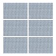 thumbnail image 1 of Blue Geometric Striped Pattern Summer Placemats Table Placemats Set Of 6-Linen Kitchen Washable Placemats Table Mats 11.8"x17.7" Non-Slip Heat Resistant, 1 of 5