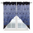 thumbnail image 1 of Blue Geometric Swag Valances for Windows 2 Pack, Kitchen Window Curtains 36 Inch Length, Ombre Modern Abstract Art Privacy Swag Curtains for Living Room/Bathroom with Rod Pocket 36"x36", 1 of 8