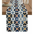thumbnail image 1 of Blue Geometric Table Runner 72 Inches, Simple Colorful Block Abstract Pattern Bed Runner Dresser Scarves Tabletop for Indoor Outdoor Parties/Ceremony/Banquet, 13" x 72", 1 of 8