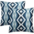 thumbnail image 1 of Blue Geometric Throw Pillow Covers - Geometry Pillow Covers Set of 2 Teal Pillows Case 16x16 Inch Modern Art Decorative Pillowcase for Bed Living Room Chair Sofa Outdoor, 1 of 6