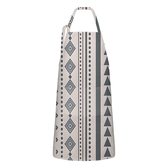 Blue Geometric Triangle Circle Pattern Apron-Garden Aprons for Women with Pockets-Cotton Linen Waterproof Kitchen Cooking Gardening Aprons Adjustable for Kitchen,Cooking,BBQ and Salon 33x27 Inch