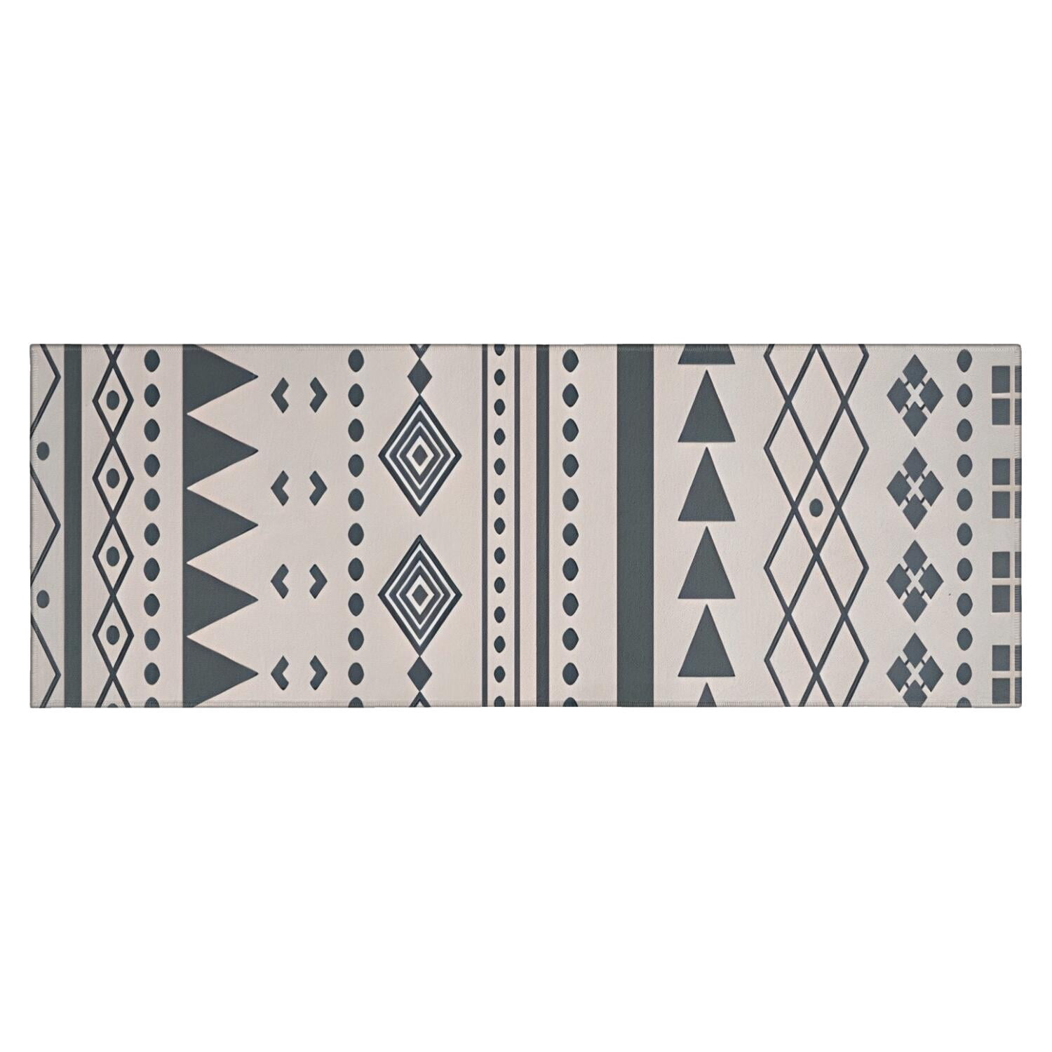 Blue Geometric Triangle Circle Pattern Kitchen Rug Mat,Kitchen Runner ...