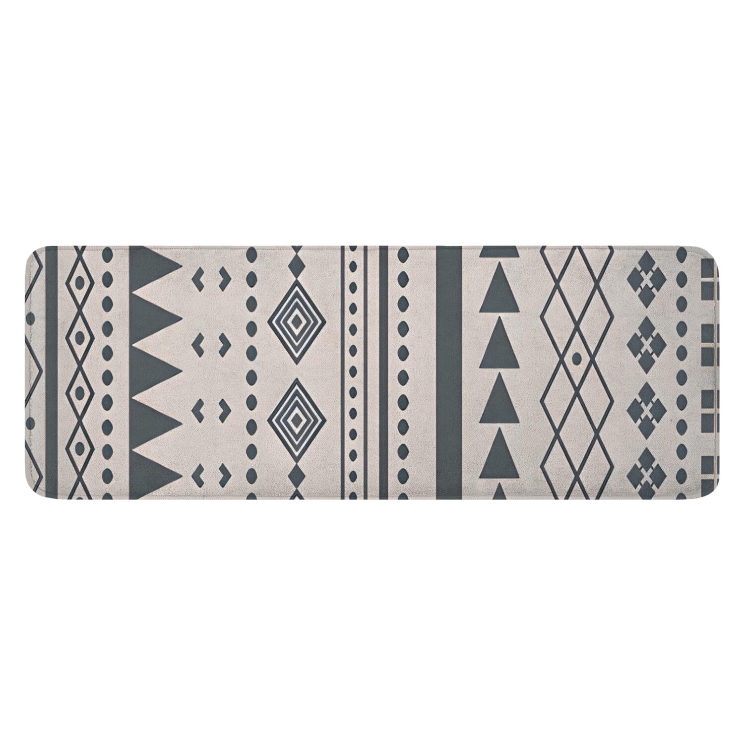 Blue Geometric Triangle Circle Pattern Kitchen Rug Mat,Kitchen Runner ...