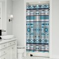 thumbnail image 1 of Blue Geometric Triangle Diamond Pattern Shower Curtain 36"x72" ,Bathroom Decorative Shower Curtains Set with 12 Hooks,Modern Waterproof Washable Shower Curtain, 1 of 6
