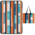thumbnail image 1 of Blue Geometric Waterproof Picnic Blanket with Foldable Zipper, Suitable for Outdoor Use, Suitable for Travel, Camping, Beaches, Parks, Grasslands, Picnic Blanket Accessories, 1 of 8