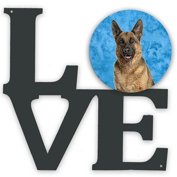 Blue German Shepherd Metal Wall Artwork LOVE