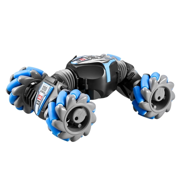Blue Gesture Sensing Rc Stunt Car Blue Tone With Lights Music Tail Spray 4Wd 360° Flip Off-Road Toy