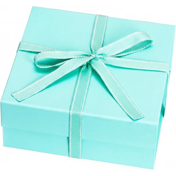 Blue Gift Boxes with Lids Pack of 1, 6x6x3 Inches Small Gift Box, Collapsible Gift Boxes with Magnetic Closure for Presents, Bridesmaid Proposal Box for Family Mom Girlfriend
