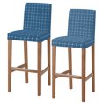 thumbnail image 1 of Blue Gingham Bar Stool Covers - Stretch Dining Chair Covers Set of 2, Modern Minimalist Geometric Plaid Bar Chair Cover Removable Counter Stool Pub Chairs Slipcovers Protectors for Kitchen/Cafe, 1 of 9