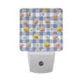thumbnail image 1 of Blue Gingham Pattern with Small Flowers LED Night Light Sensor Lamp Plug-in Adjustable Brightness 2 Pack, 1 of 7