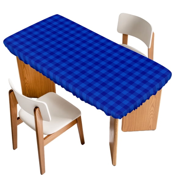 Blue Gingham Plaid Table Cloths for 3 Foot Rectangle Tables, Country ...