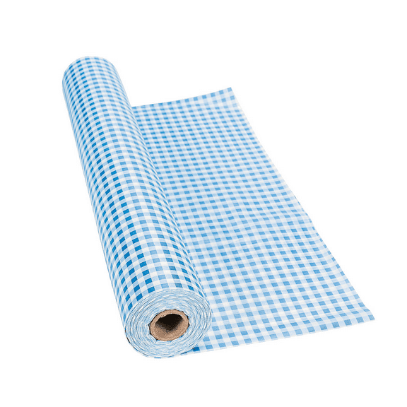 Blue Gingham Tablecloth Roll - 1 Piece
