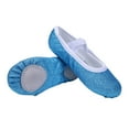 thumbnail image 1 of Blue Girls No Tie Dance Practice Shoes With Soft Soles And Elastic Straps For Young Dancers, 1 of 9