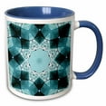 thumbnail image 1 of 3drose, Blue Glass Mandela, 11oz Two-tone Blue Mug, 1 of 6