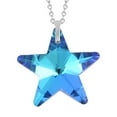 thumbnail image 1 of Blue Glass Mix Stainless Steel 925 Sterling Silver Rhodium Plated Star Pendant Necklace for Women Jewelry Size 20" Birthday Christmas Gifts for Women, 1 of 8