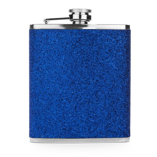 Blue Glitter 7oz Stainless Steel Hip Flask