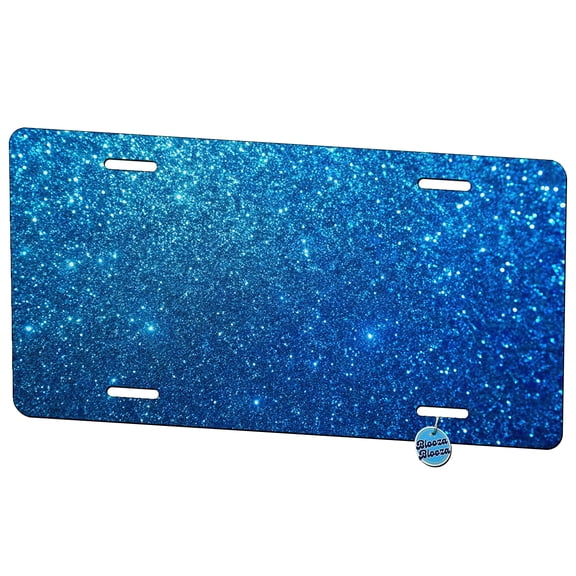 Blue Glitter Background Metal Novelty License Plate