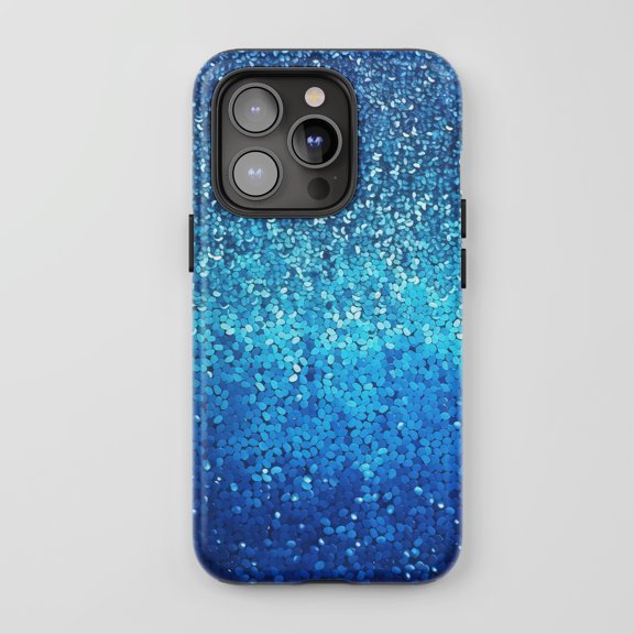 Blue Glitter Blue Gradient For All iPhone Series Tough Phone Case