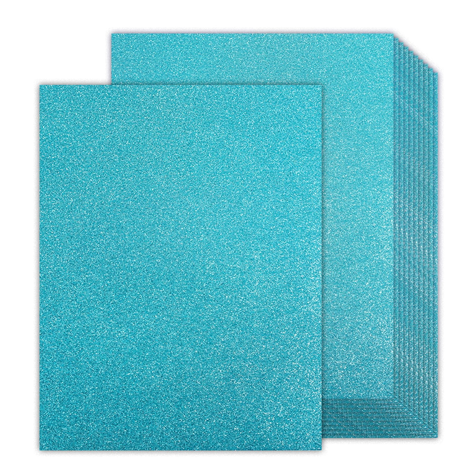 Blue Glitter Cardstock 8.5x11 Double-sided 24 Sheets  Light No-shed Paper 280gsm/100lb Heavy Card Stock For Gift Wrapping Birthday Anniversary Holiday Greeting Cards