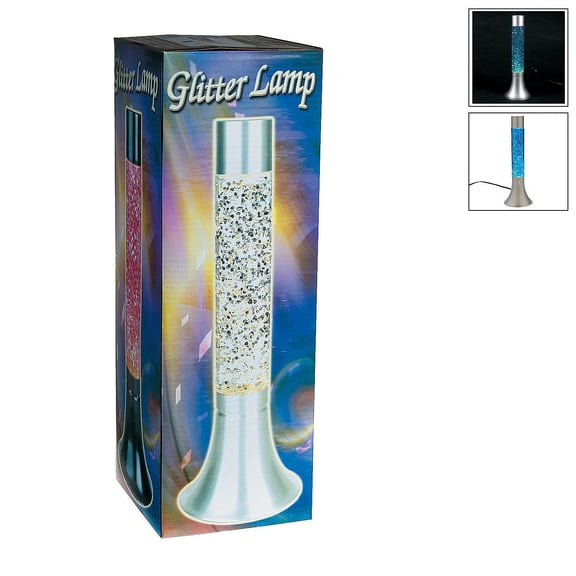 Blue Glitter Lamp - (14.5"Flat Topstyle) - Home Decor - 1 Piece