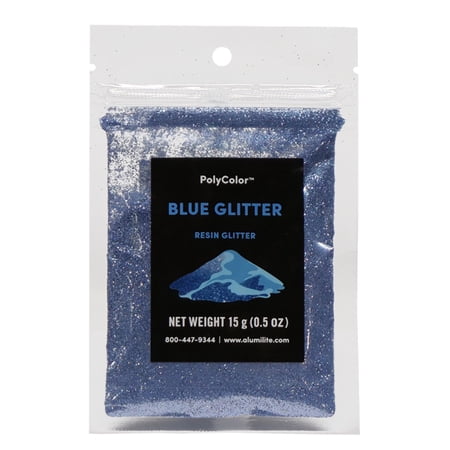 Blue Glitter Powder (PolyColor) Colored Glitter for Epoxy Resin, Arts and Crafts, and More! (Color Pigment Powder)
