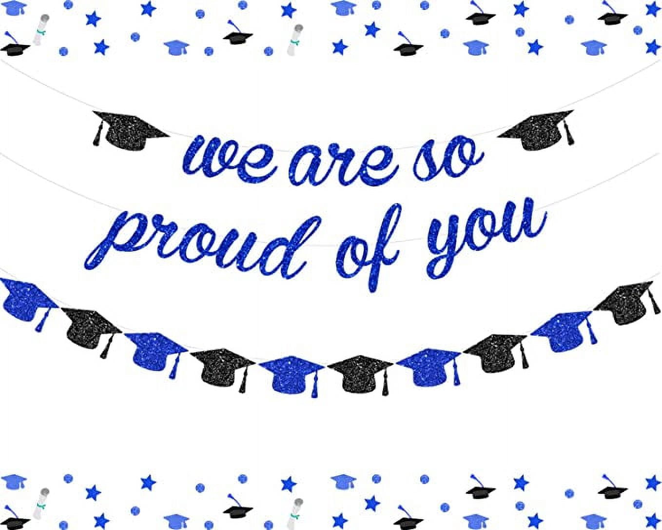 Sfondo Laurea Striscione per Decorazioni Laurea Festa 2024, Arancione We are so Proud of You Banner Ghirlanda di Banner di Laurea Per Laurea Università Scuola Superiore Alunno Laurea Addobbi