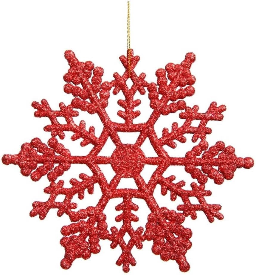Blue Glitter Snowflake Plastic Christmas Decorative Accent Ornaments ...