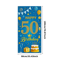thumbnail image 1 of Blue Glittery Happy 50 Birthday Banner Background Decorations for Birthday Party Photography Props Backdrop Party Supplies Celebration Decors, 1 of 8