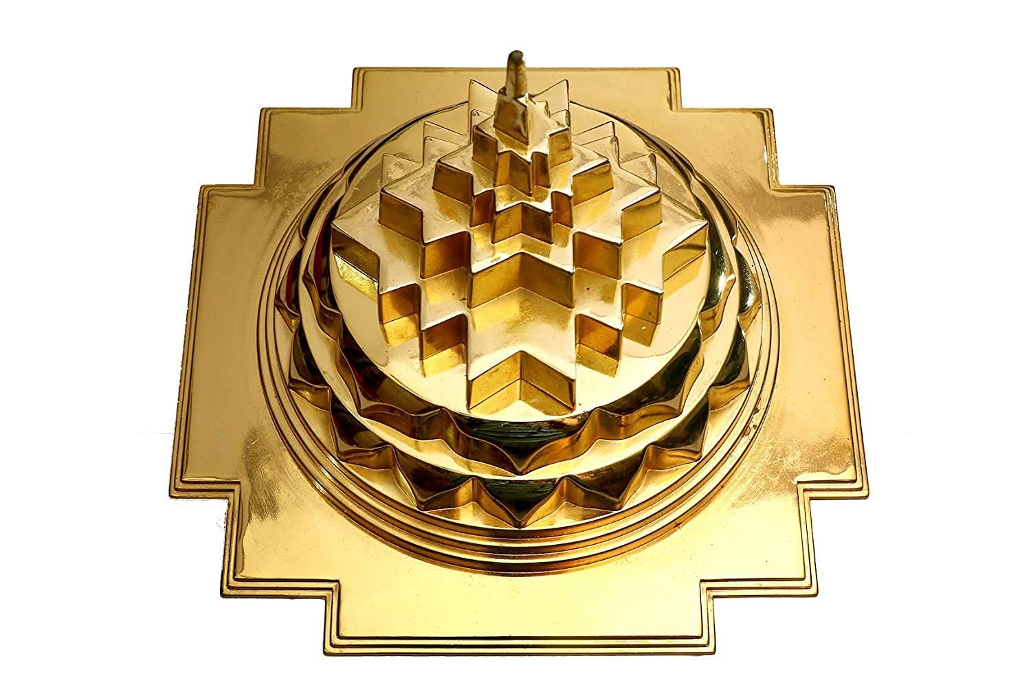Blue Globe Maha Meru Shree Yantra 4 x 4 x 35 inch Panchdhatu Meru Shree ...