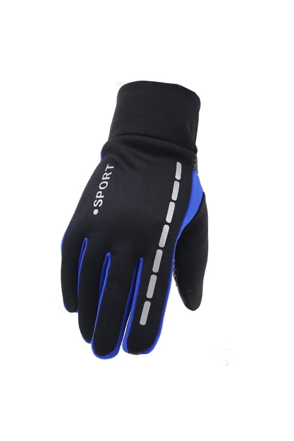 Blue Gloves Mittens Mens Soft Thermal Cuff Gloves Elastic with Slip Winter Gloves