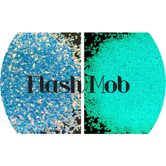 Blue Glow in the Dark Polyester Glitter | Craft Glitter | Glitter for Arts & Crafts | Tumblers | Cosmetics | Nails | Epoxy Resin Art | Slime | DIY | Body Glitter | 2 oz Bag